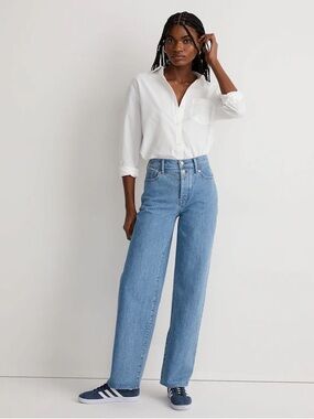 Madewell perfect Vintage Wide Leg button front Jeans